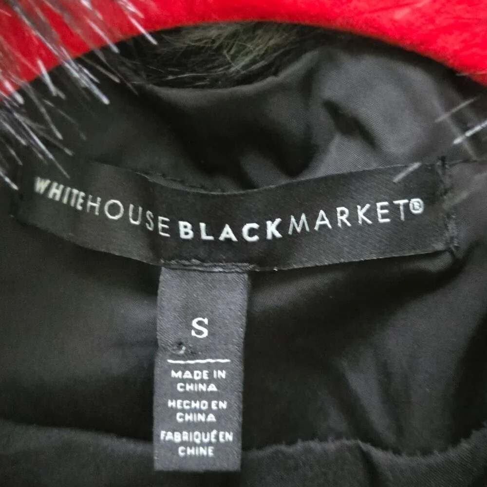 White House Black Market Gorgeous Quilted Faux Fur Collar Jacket Size S